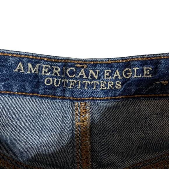 American Eagle Vintage Hi Rise Festival Jean Shorts Flowers Bird Blue Women's 4 - Picture 8 of 11